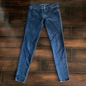 American Eagle AEO Stylish Blue Extra Long Corduroy Stretch Jeggings Pants